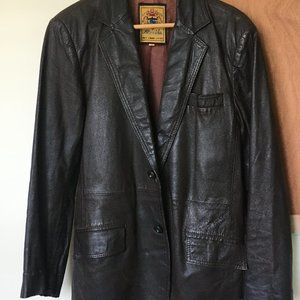 1970's Alexida men's 38 brown leather jacket
